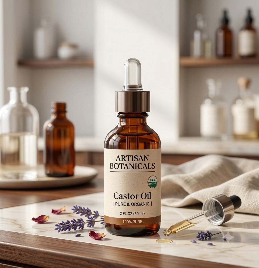Aceite de Castor Oil Orgánico Premium – 100% Puro, Prensado en Frío para Cabello, Pestañas, Cejas y Piel