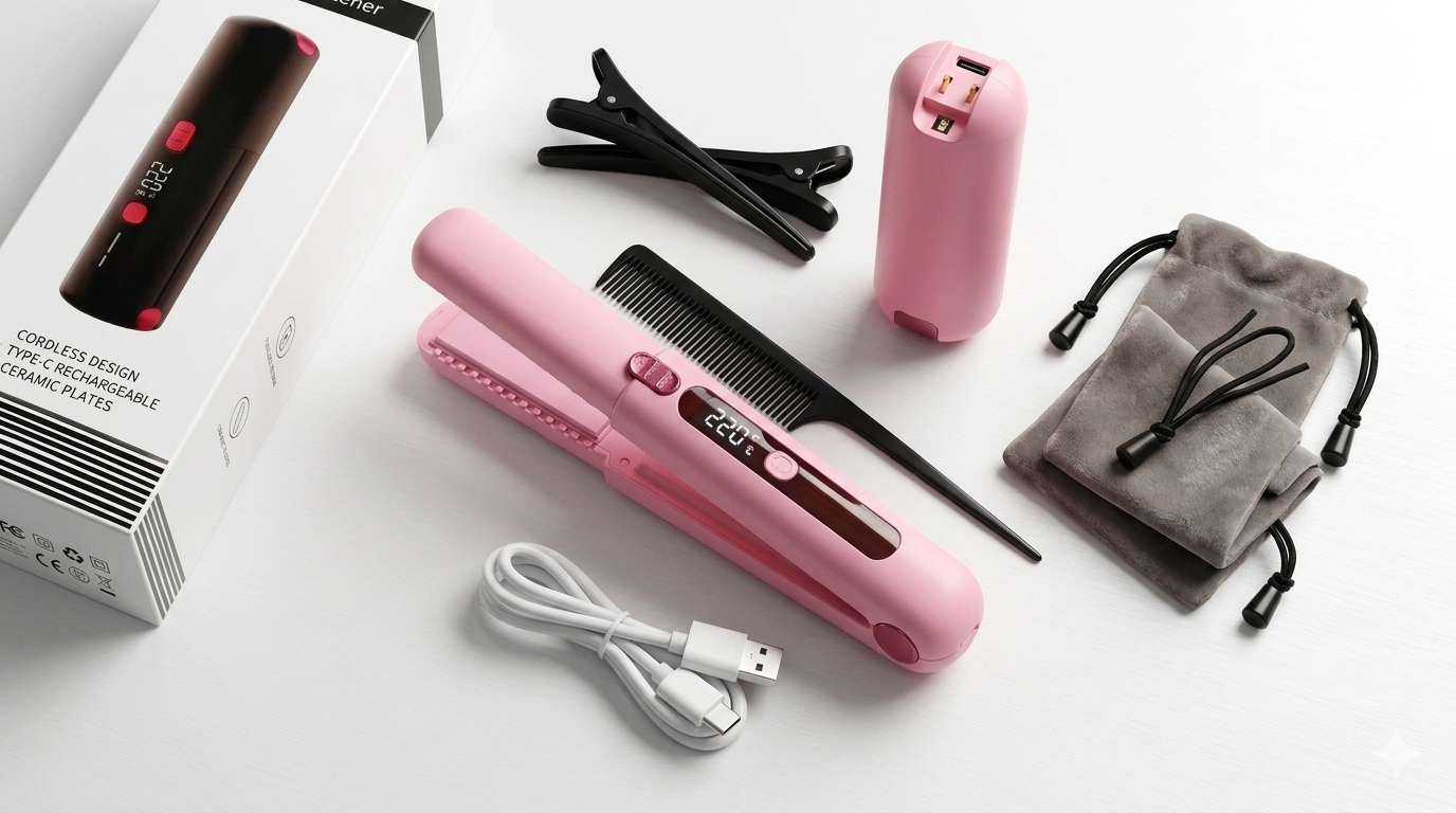 MINI PLANCHA PARA CABELLO RECARGABLE