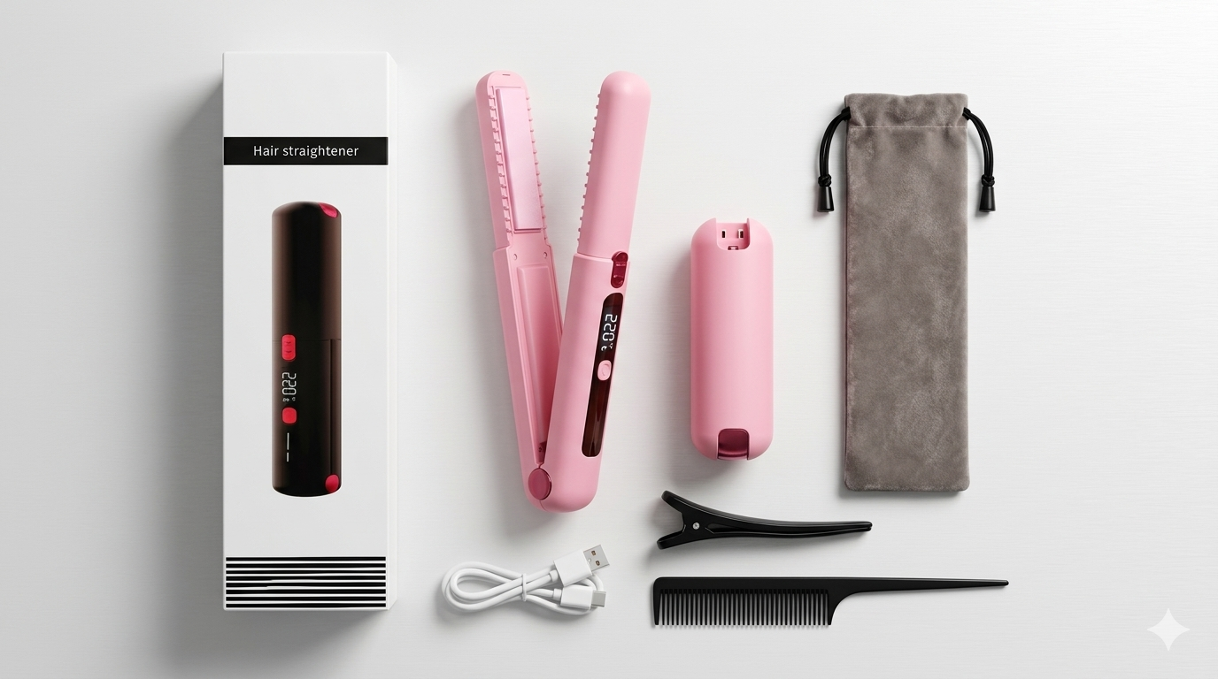 MINI PLANCHA PARA CABELLO RECARGABLE