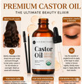 Aceite de Castor Oil Orgánico Premium – 100% Puro, Prensado en Frío para Cabello, Pestañas, Cejas y Piel